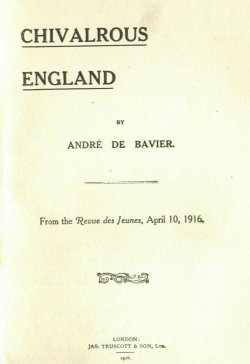 Cover of Civalrous England Pamphlet